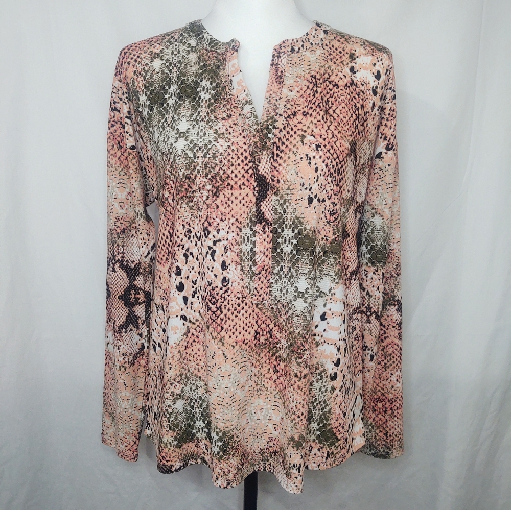 Dana Buchman Animal Print Blouse Sz S
